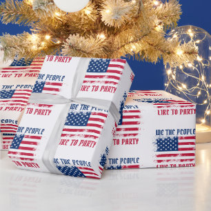 Wir das Volk Lustige bedrängte USA-Flagge 4. Juli Geschenkpapier
