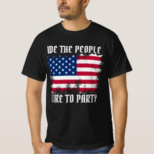 Wir das Volk Lustige bedrängte USA-Flagge 4. Juli T-Shirt