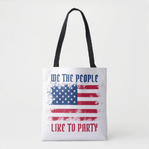 Wir, das Volk Lustige, mitgenommene USA-Flagge 4.  Tasche