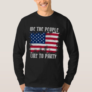Wir, das Volk Lustiger, mitgenommener USA-Flagge 4 T-Shirt