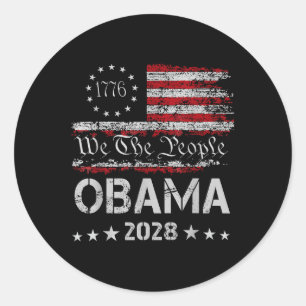 Wir Das Volk Obama Präsident 2028 Vintage Us Flagg Runder Aufkleber