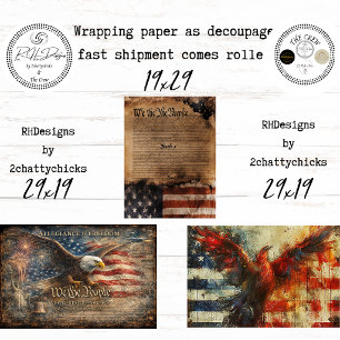Wir das Volk Patriotischer Weißkopfseeadler Decoup Geschenkpapier Set