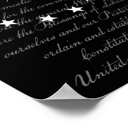 Wir, das Volk Präambel der US-Verfassung 4. Juli Poster (Ecke)