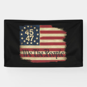 Wir das Volk Trump 45 47 abgenutzte Vintage-Flagge Banner
