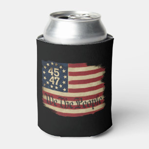 Wir das Volk Trump 45 47 abgenutzte Vintage-Flagge Dosenkühler