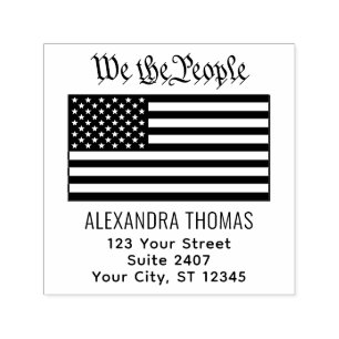 #Wir das Volk USA Amerikanische Flagge Name Adress Permastempel