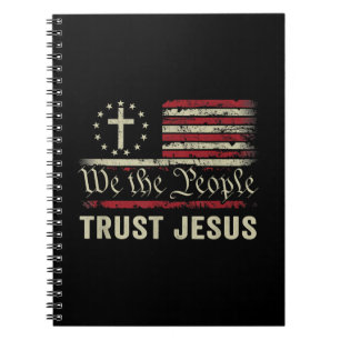 Wir das Volk vertrauen Jesus - USA-Flagge Christli Notizblock