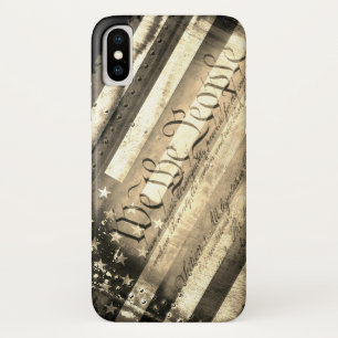 Wir das Volk Vintage-amerikanische Flagge Case-Mate iPhone Hülle