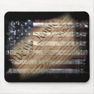 Wir das Volk Vintage-amerikanische Flagge Mauspad
