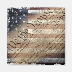 WIR DAS VOLK VINTAGE INDUSTRIAL USA-FLAG Magnet