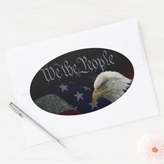 Wir, das Volkslogo Ovaler Aufkleber (Umschlag)