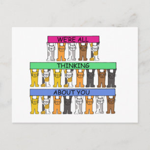 Wir denken alle an dich Cartoon Cats Postkarte