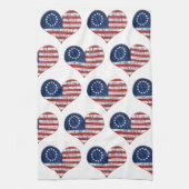 Wir, die amerikanische Fahne Herz Küchentuch (Vertikal)
