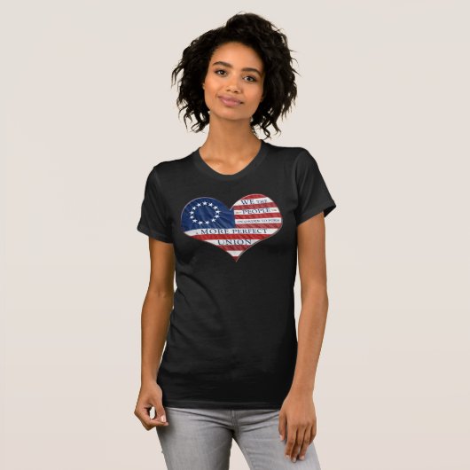 Wir, die amerikanische Fahne - Herzschlag-T - Shir T-Shirt (Vorne ganz)