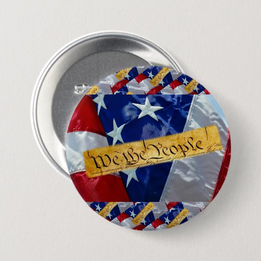 Wir, die amerikanische Flagge Button (Vorne & Hinten)