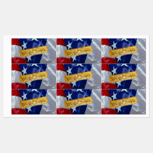 Wir, die amerikanische Flagge Etiketten