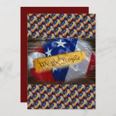 Wir, die amerikanische Flagge Feiertagskarte (Vorne/Hinten)