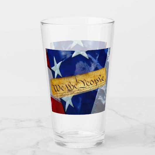 Wir, die amerikanische Flagge Glas (Vorderseite)