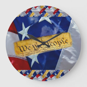 Wir, die amerikanische Flagge Große Wanduhr