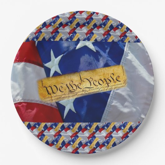 Wir, die amerikanische Flagge Pappteller (Vorderseite)