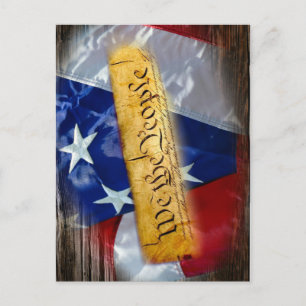 Wir, die amerikanische Flagge Postkarte