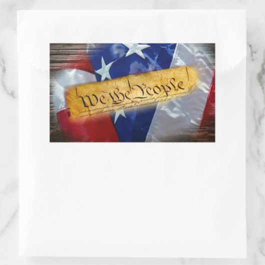 Wir, die amerikanische Flagge Rechteckiger Aufkleber (Tasche)