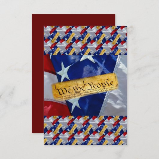 Wir, die amerikanische Flagge Save The Date (Vorne/Hinten)