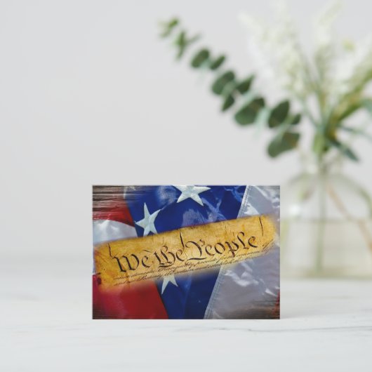 Wir, die amerikanische Flagge Visitenkarte (Stehend Vorderseite)