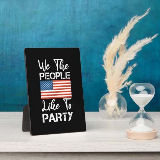 Wir, die Leute mögen das Party Patriotic 4. Juli Fotoplatte (Seite)