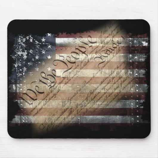 Wir die Leute-Vintage amerikanische Flagge Mousepad (Vorne)