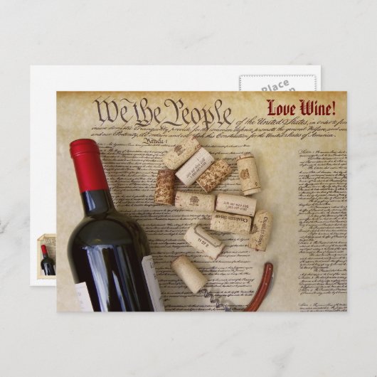 Wir die Leute Wein Postkarte! Postkarte (Vorne/Hinten)