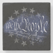 WIR DIE MENSCHEN 13 Sterne Amerikanische Flagge 17 Steinuntersetzer (Vorderseite)