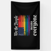 Wir, die Menschen, bedeuten, dass alle USA LGBTQ-F Banner (Vertikal)