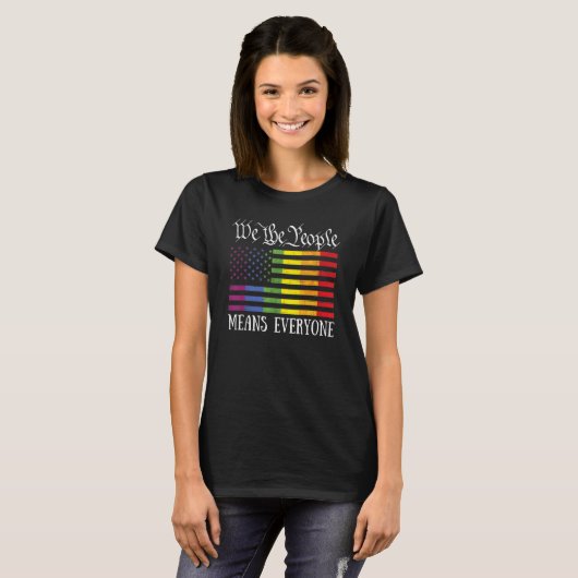 Wir, die Menschen, bedeutet alle LGBT Flag Gay Pri T-Shirt (Vorne ganz)