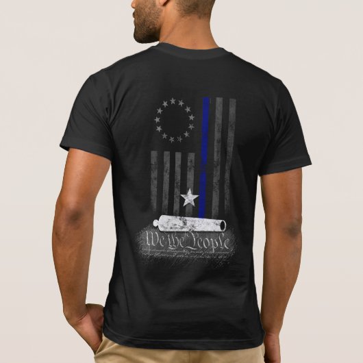 WIR DIE MENSCHEN Betsy Ross BLUE LINE Amerikanisch T-Shirt (Rückseite)