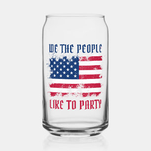 Wir die Menschen Funny Distressed USA Flag 4. Juli Dosenglas