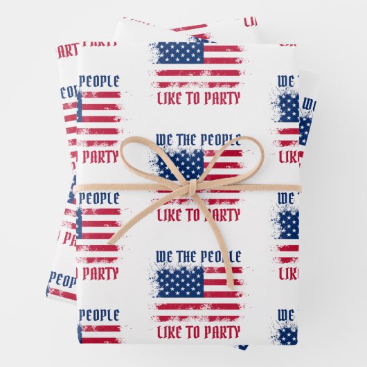 Wir die Menschen Funny Distressed USA Flag 4. Juli Geschenkpapier Set (Beispiel)