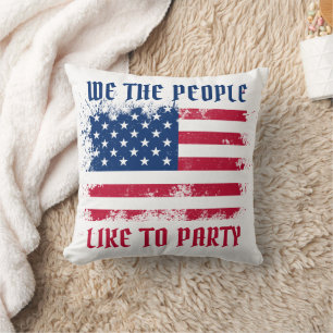 Wir die Menschen Funny Distressed USA Flag 4. Juli Kissen