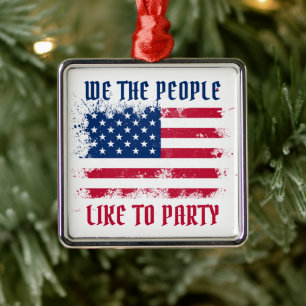 Wir die Menschen Funny Distressed USA Flag 4. Juli Ornament Aus Metall