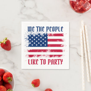 Wir die Menschen Funny Distressed USA Flag 4. Juli Serviette
