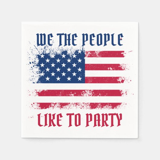 Wir die Menschen Funny Distressed USA Flag 4. Juli Serviette (Vorderseite)