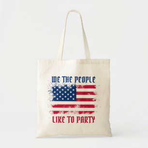 Wir die Menschen Funny Distressed USA Flag 4. Juli Tragetasche
