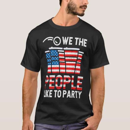 Wir, die Menschen mögen Party trinken USA Fl T-Shirt (Vorderseite)