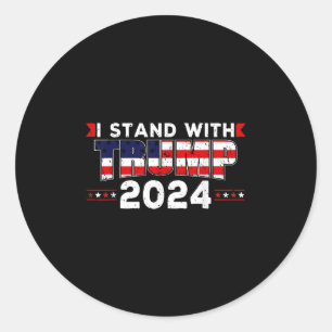 Wir, die Menschen stehen mit Donald Trump 2024 Ame Runder Aufkleber
