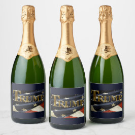 WIR DIE MENSCHEN STIMMEN TRUMP SCHAUMWEINETIKETT