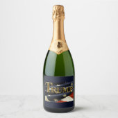 WIR DIE MENSCHEN STIMMEN TRUMP SCHAUMWEINETIKETT (Vorderseite)