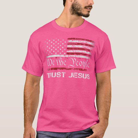 Wir, die Menschen vertrauen Jesus - Christliches P T-Shirt (Vorderseite)