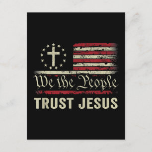 Wir, die Menschen vertrauen Jesus - die US-Flagge  Begleitkarte