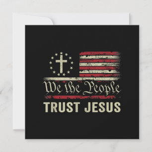 Wir, die Menschen vertrauen Jesus - die US-Flagge  Dankeskarte