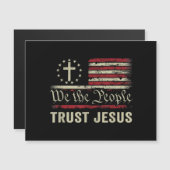 Wir, die Menschen vertrauen Jesus - die US-Flagge  Magnetkarte (Vorne/Hinten)